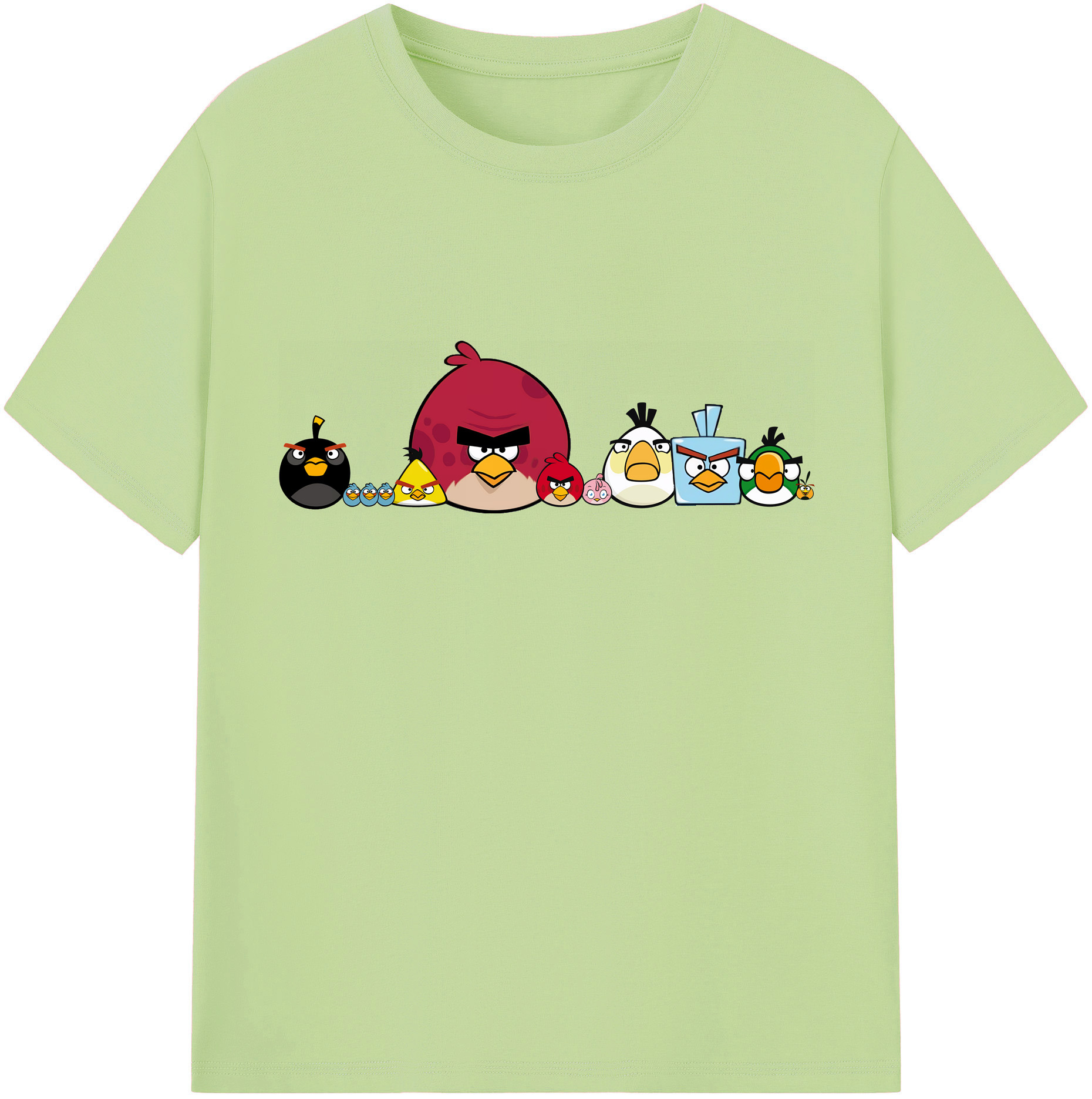 （画像用） Angry Birds アングリーバード 綿100％半袖Tシャツ（フロントプリント）